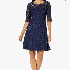 Eliza j lace fit and flare cocktail dress